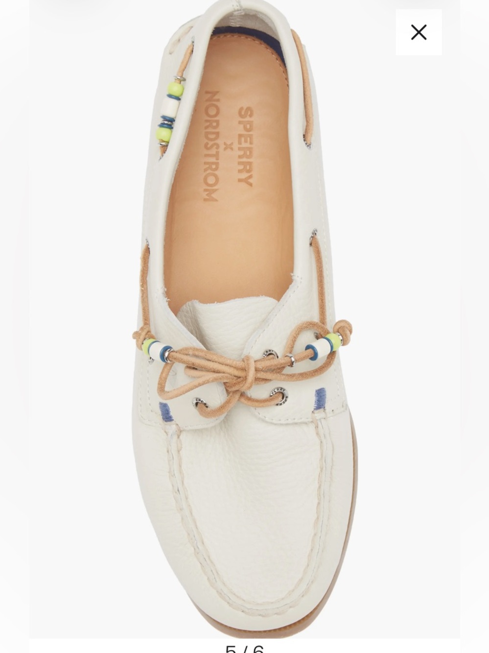 Nordstrom x Sperry Authentic Leather Original 2-Eye Beaded Boat Shoe 8.5
